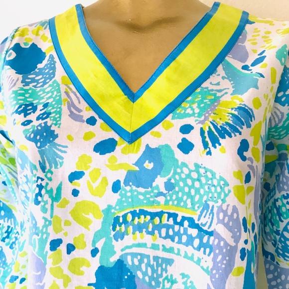 SALE! GRETCHEN SCOTT Tropical Resortwear TUNIC TOP XS - Picture 8 of 8